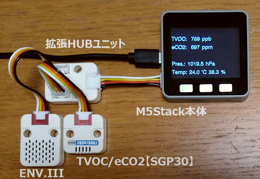 M5Stack, SGP30, ENV.III and HUB