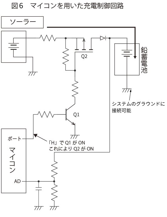 マイコンを用いた充電制御回路