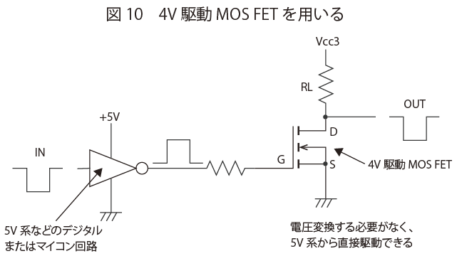 4V駆動 MOS FETを用いる