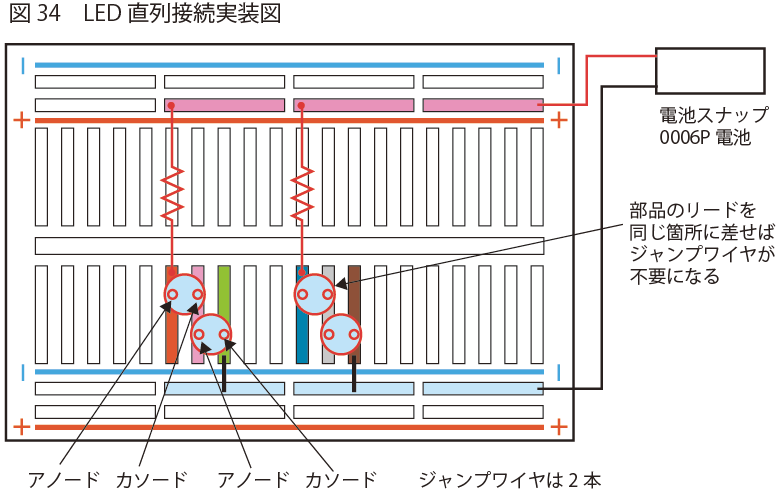 LED直列接続実装図