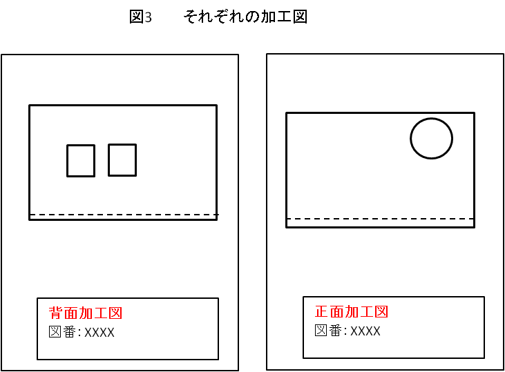 図３　それぞれの加工図