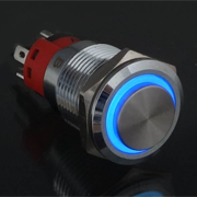 LED付オルタネイト型プッシュスイッチ(青)