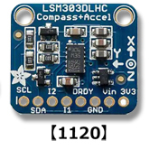 LSM303搭載 3軸加速度/磁力コンパスBOB【1120】¥1,885.56(税込¥2,074.11)
